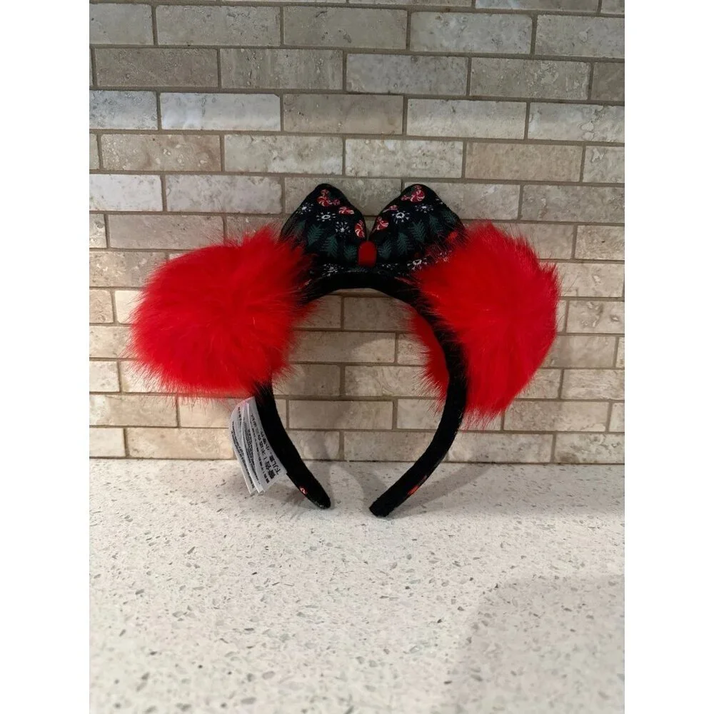 Disney Parks Christmas Minnie Mouse‎ Ear Headband Holiday Sweater